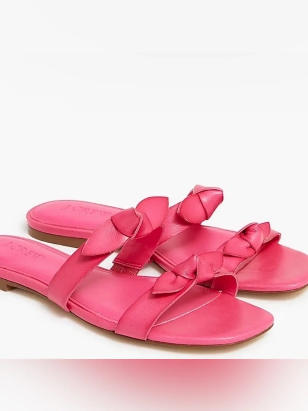 J. Crew Pink Double Knot Sandals Flats Size 7 Hot Pink Vacation Summer